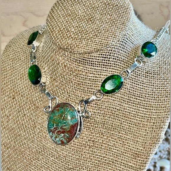 Chrysocolla Pendant Necklace 16”-17” - Picture 13 of 14